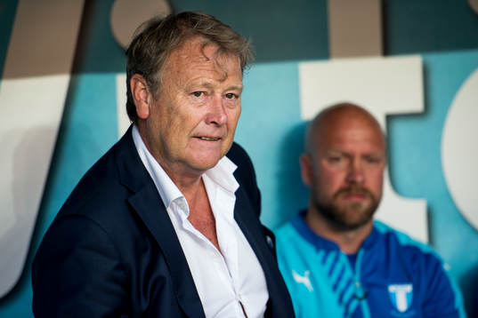 Malmö FFs tränare Åge Hareide och assisterande tränare