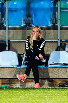 Kristianstads tränare Elisabet Gunnarsdottir deppar