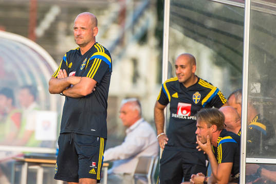 Förbundskapten Magnus Wikman och tränaren Rebin Mardan