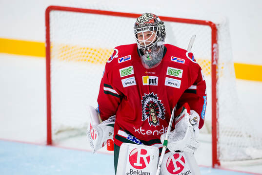 Frölundas målvakt Lars Johansson glad