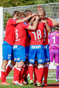 Helsingborgs spelare firar