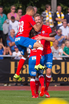 Helsingborgs spelare jublar