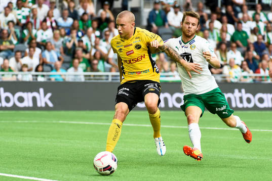 Elfsborgs Sebastian Holmén och Hammarbys Måns Söderqvist
