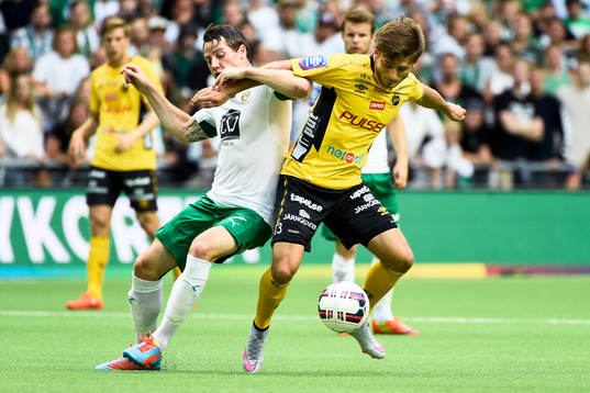 Hammarbys Johan Persson och Elfsborgs Arber Zeneli