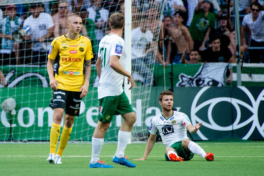 Elfsborgs Sebastian Holmén och Hammarbys Måns Söderqvist