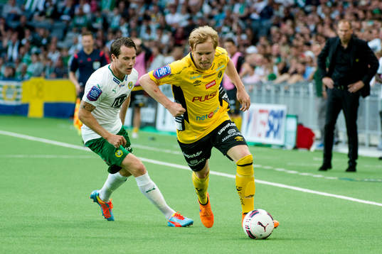 Hammarbys Johan Persson och Elfsborgs Simon Lundevall