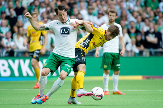 Hammarbys Johan Persson och Elfsborgs Arber Zeneli
