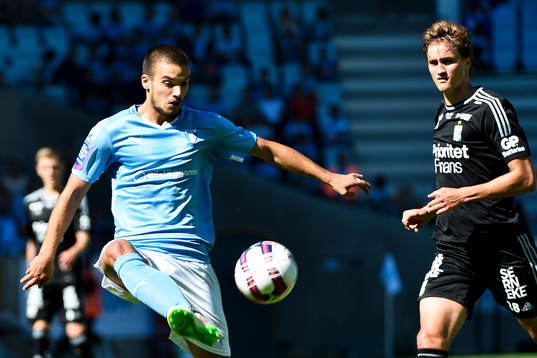 Malmö FFs Vladimir Rodic och IFK Göteborgs Thomas Rogne