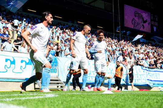 Malmö FFs Agon Mehmeti, Nikola Djurjic, och Tobias Sana