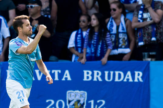 Malmö FFs Kari Arnason jublar