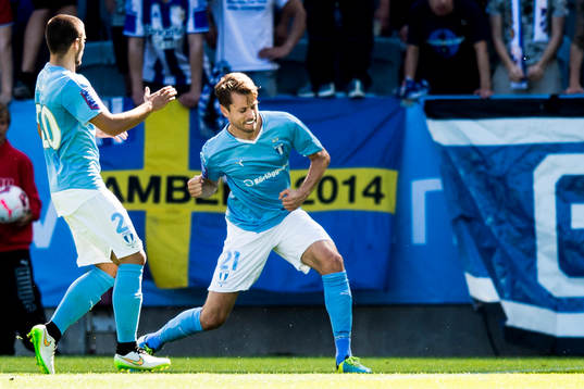 Malmö FFs Kari Arnason jublar