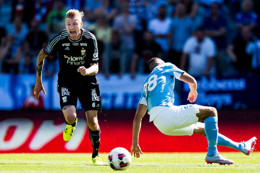 IFK Göteborgs Sebastian Eriksson och Malmö FFs Nikola