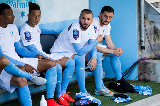 Malmö FFs Felipe Carvalho, Tobias Sana, Guillermo Molins