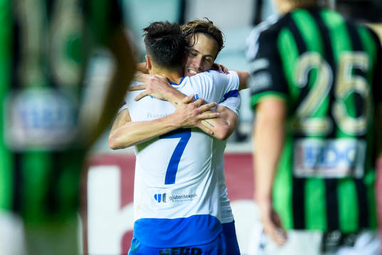 Värnamos Sebastian Göransson jublar