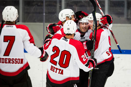 Malmö Redhawks spelare jublar