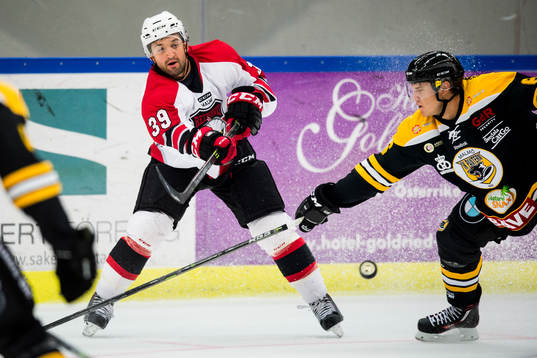 Malmö Redhawks Eric Himelfarb och Panterns Emil Carnestad