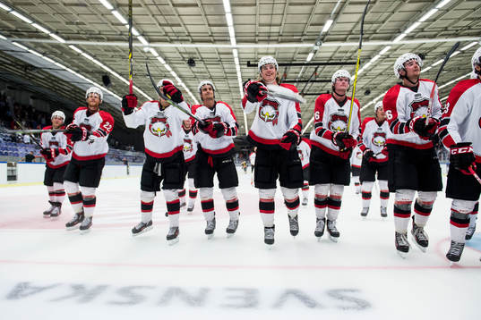 Malmö Redhawks spelare jublar