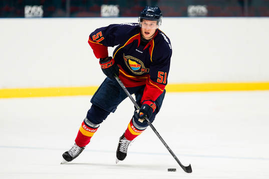 Djurgårdens Robin Alvarez med pucken