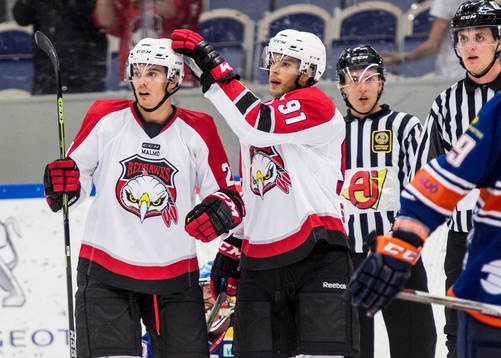 Malmö Redhawks Henrik Hetta och målgöraren Björn