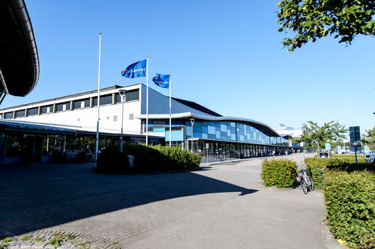 Halmstad Arena före träningsmatchen i ishockey mellan