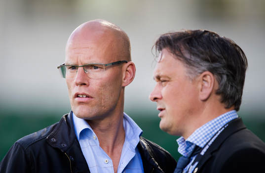 Sundsvalls tränare Joel Cedergren och sportchef Urban