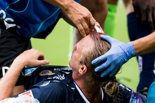 Gefles Jesper Florén skadades otäckt i pannan