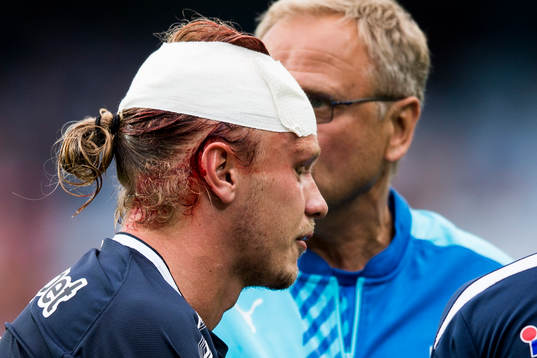 Gefles Jesper Florén skadades otäckt i pannan