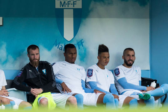 Malmö FFs Jo Inge Berget, Felipe Carvalho, Tobias Sana och