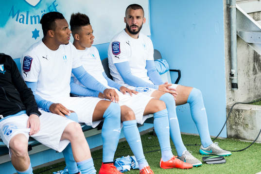 Malmö FFs Felipe Carvalho, Tobias Sana och Guillermo