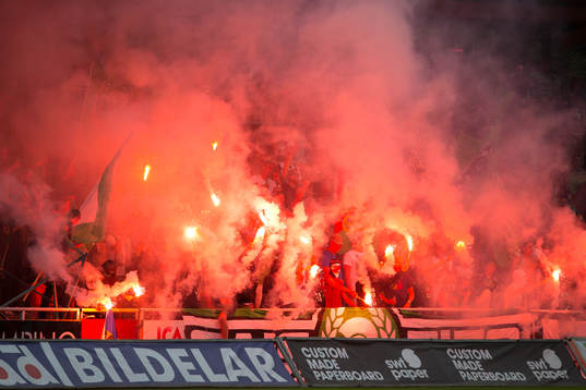 GAIS klacken före fotbollsmatchen i Superettan mellan