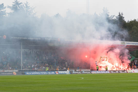 GAIS klacken före fotbollsmatchen i Superettan mellan
