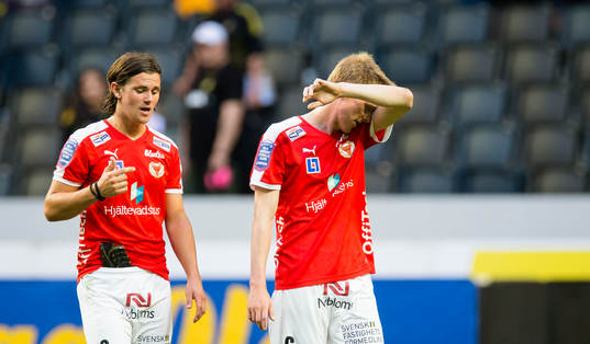 Kalmars Rasmus Elm (h) och Marcus Antonsson (v) ser deppiga
