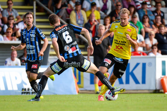 Mjällbys Jesper Gustafsson med bollen