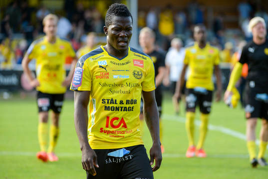 Mjällbys Ibrahim Teteh Bangura  deppar