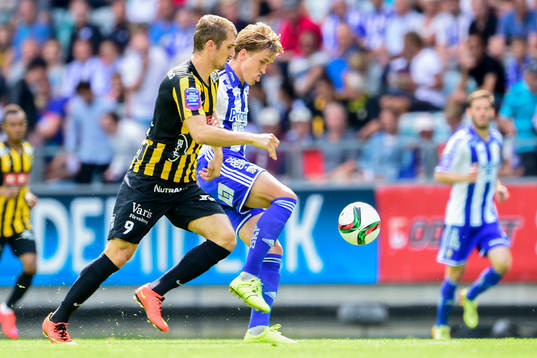 Häckens Dardan Rexhepi och IFK Göteborgs Thomas Rogne