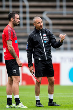 Rade Prica och manager Henrik Larsson