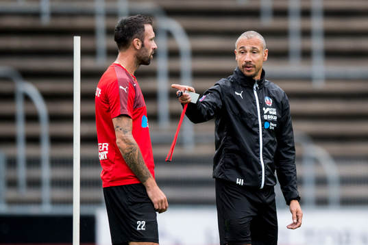 Rade Prica och manager Henrik Larsson