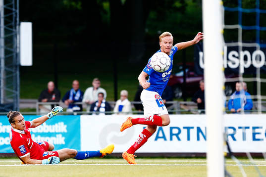 Åtvidabergs Andreas Dahlén gör 1-0