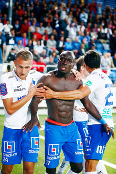 Norrköpings Alhaji Kamara jublar