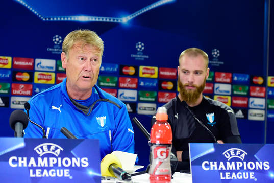 Malmös tränare Åge Hareide och Jo Inge Berget