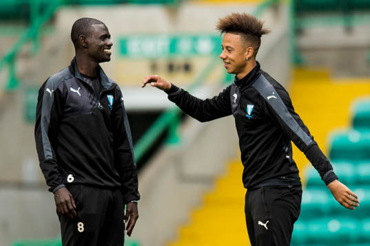 Malmö FFs Enock Kofi Adu och Tobias Sana