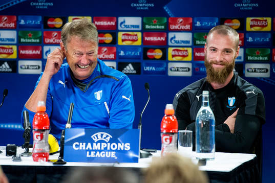 Malmö FFs tränare Åge Hareide och Jo Inge Berget