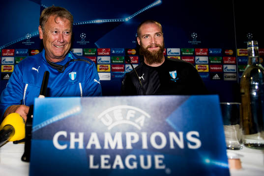 Malmö FFs tränare Åge Hareide och Jo Inge Berget