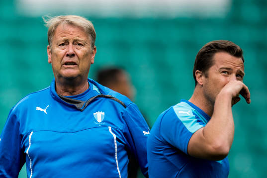 Malmö FFs tränare Åge Hareide och sportchef Daniel