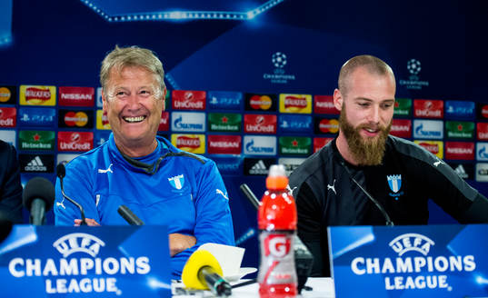 Malmö FFs tränare Åge Hareide och Jo Inge Berget