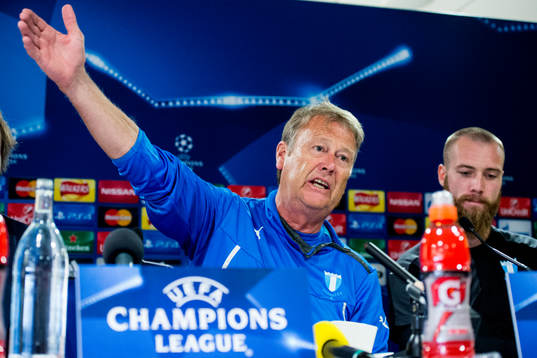 Malmö FFs tränare Åge Hareide och Jo Inge Berget
