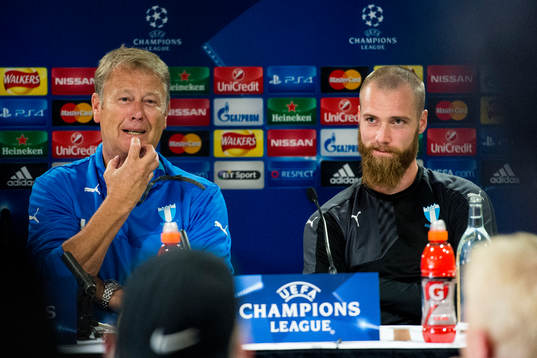 Malmö FFs tränare Åge Hareide och Jo Inge Berget
