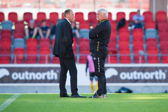 Elfsborgs manager Magnus Haglund och assisterande tränare