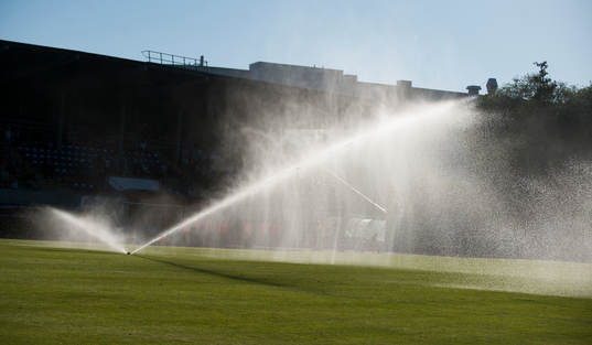 Bevattning i matchen i Svenska Cupen mellan Kristianstad