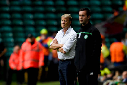 Malmö FFs tränare Åge Hareide och Celtics tränare Ronny
